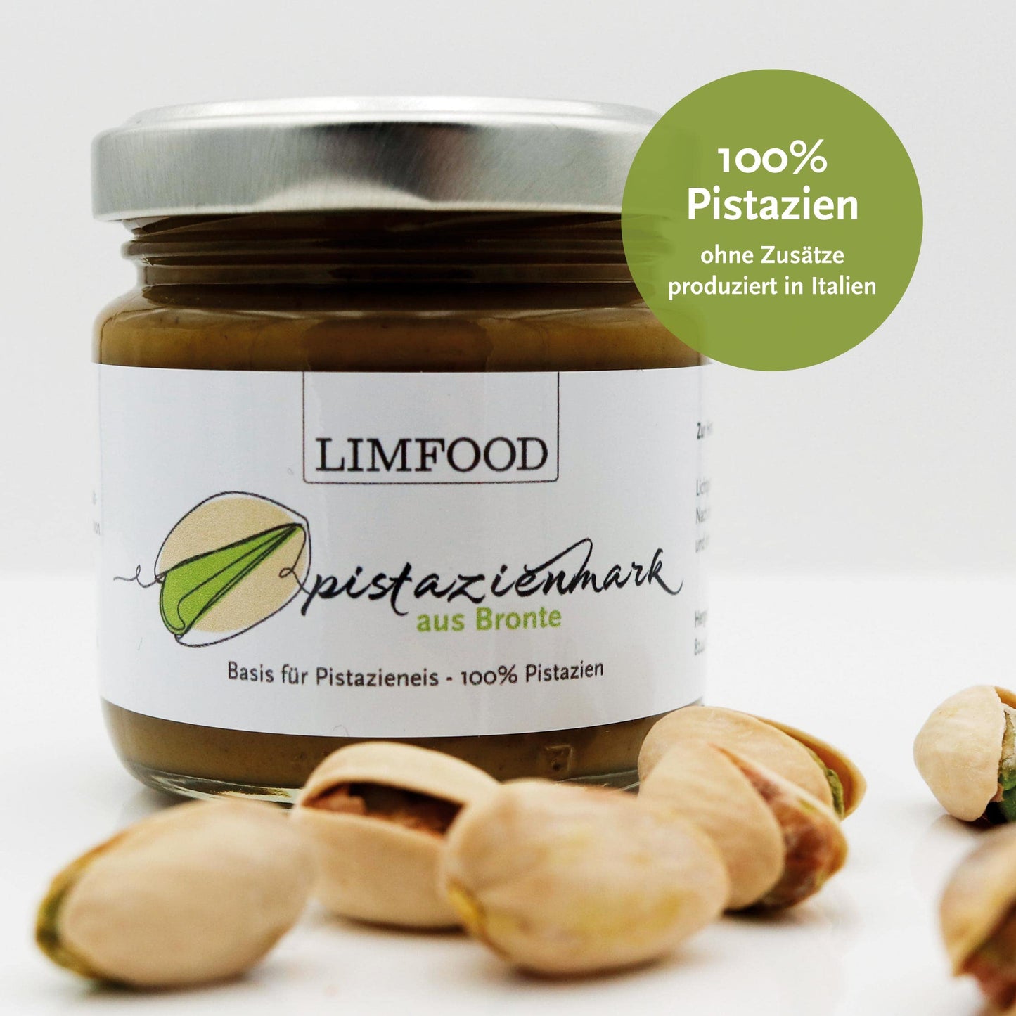 Limfood | 90g 100% reines Pistazienmark aus Bronte, Pistazienpaste zum Backen, zur Eisherstellung