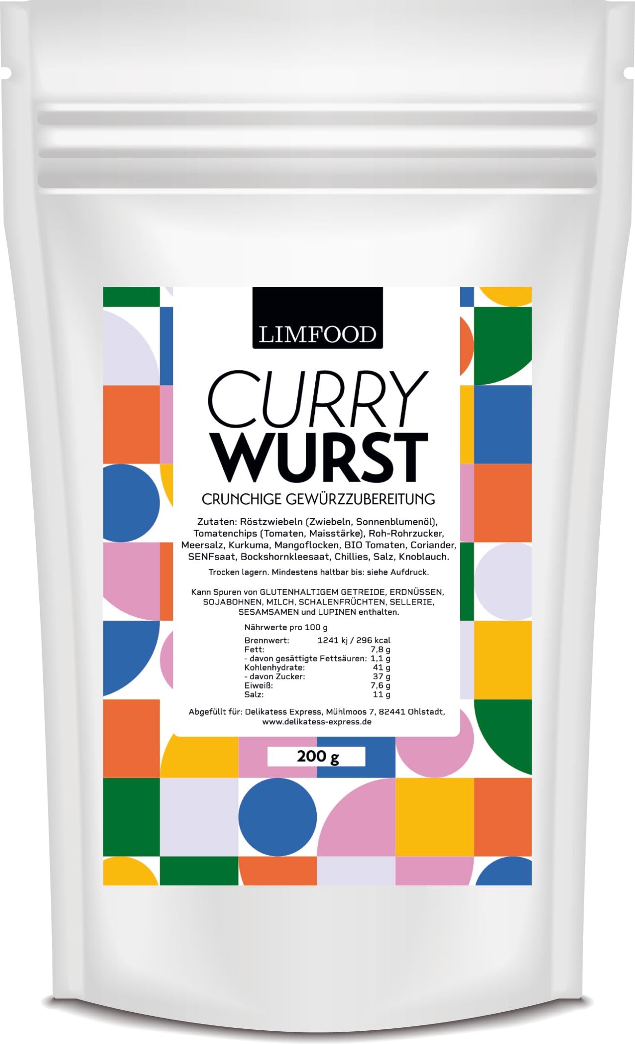 Limfood | Currywurst "Crunch" Gewürz, mit Röstzwiebeln und Mangoflocken - knuspriges Geschmackserlebnis
