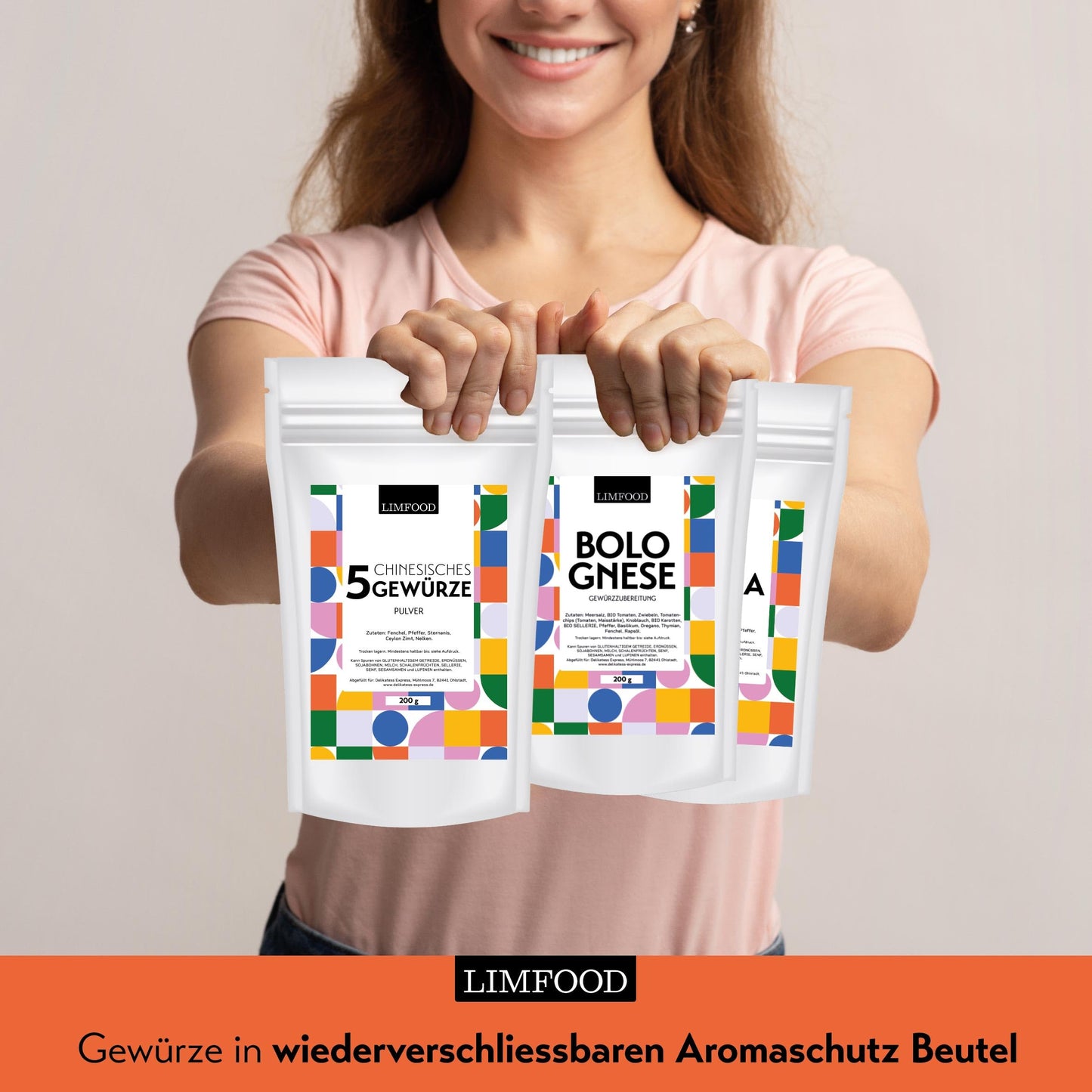 Limfood | 200g Chinesisches 5 Gewürze Pulver - China Gewürz mit Fenchel, Pfeffer, Sternanis, Ceylon Zimt, Nelken