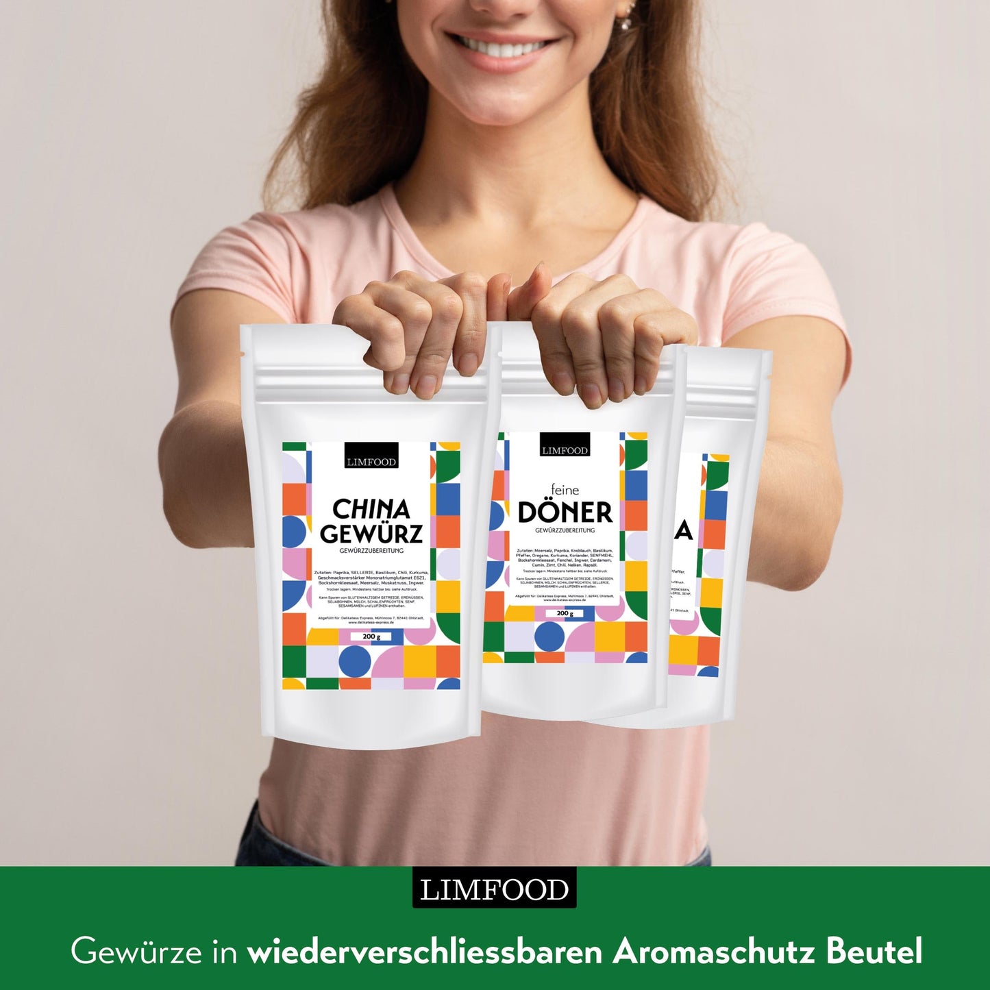 Limfood | 200g China Gewürz, Chinesische Gewürzmischung, für Gemüse, Fleisch und Wok Gerichte